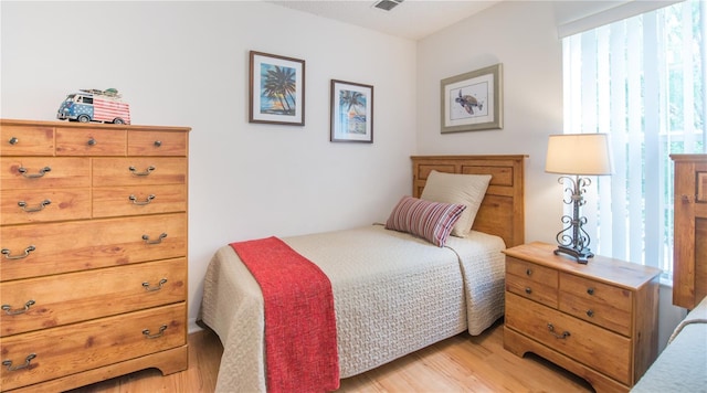 bedroom featuring light hardwood / wood-style flooring