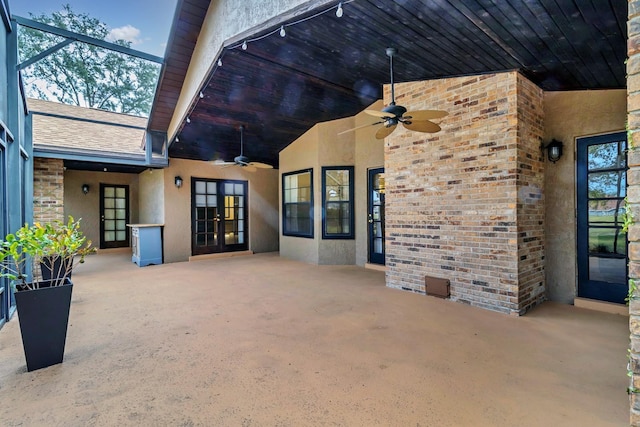 view of patio / terrace featuring ceiling fan