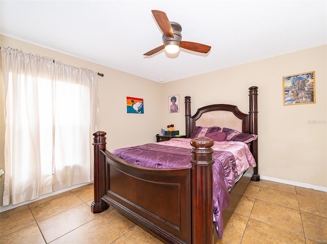 bedroom with ceiling fan