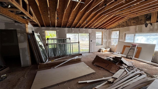 misc room featuring vaulted ceiling