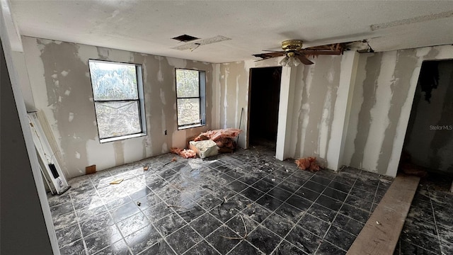 unfurnished room featuring visible vents and a textured ceiling