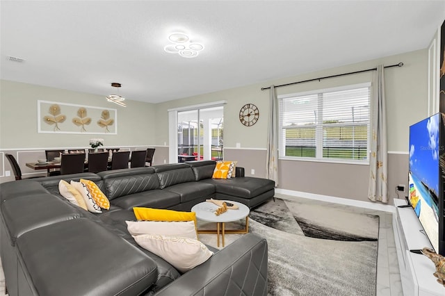 living room with a healthy amount of sunlight