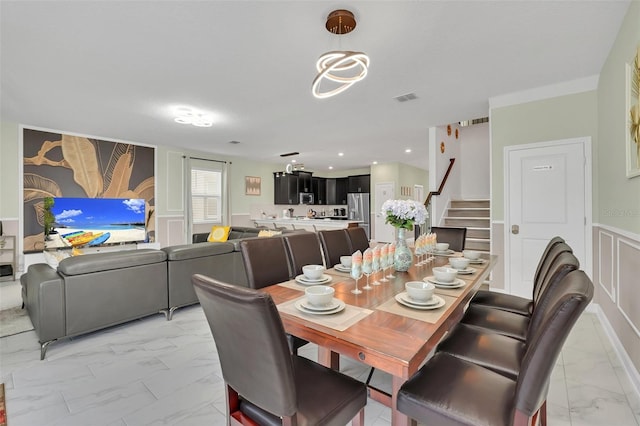 view of dining area