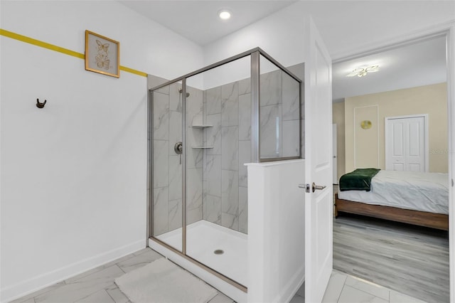 bathroom with walk in shower