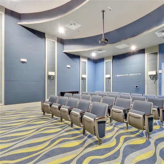 view of carpeted cinema room