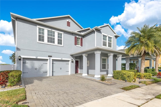 view of front of home featuring a garage