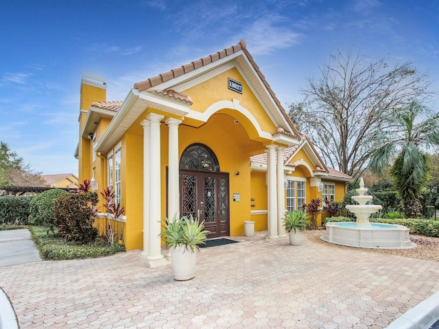 exterior space featuring french doors