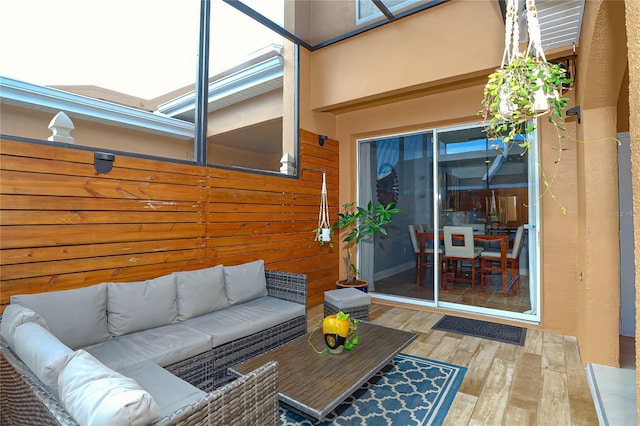 view of patio with outdoor lounge area