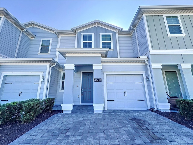 view of property featuring a garage