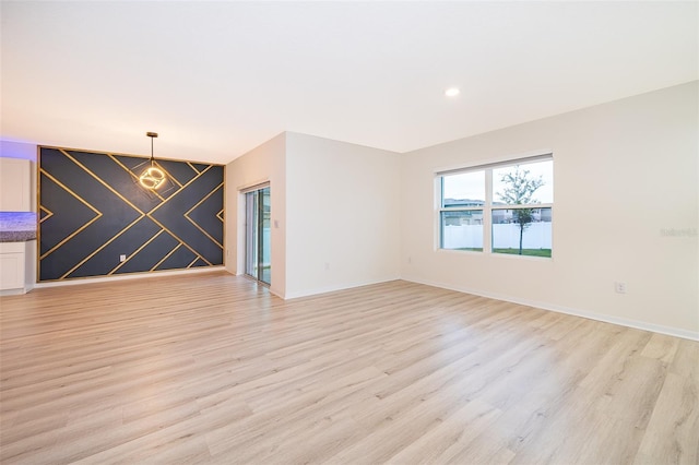 empty room featuring light hardwood / wood-style flooring