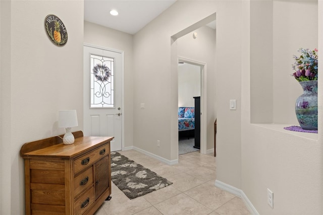 view of tiled foyer entrance