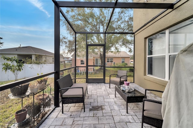 view of sunroom