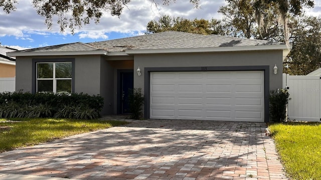 view of front facade with a garage