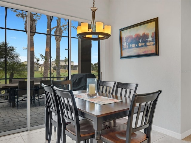 dining room featuring light tile patterned floors