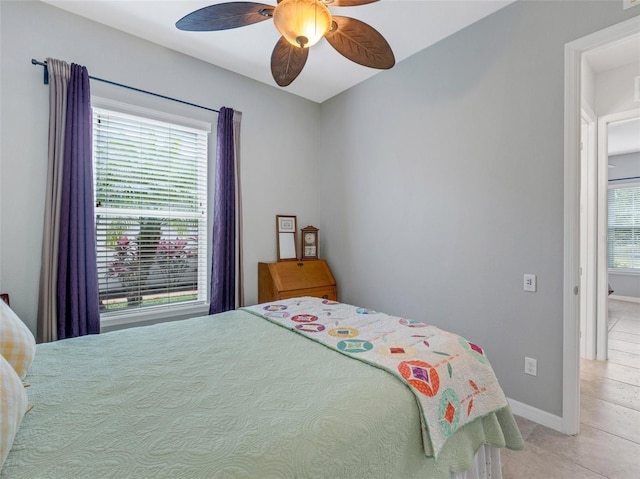 bedroom with ceiling fan