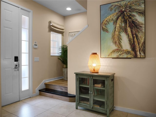 view of tiled entrance foyer