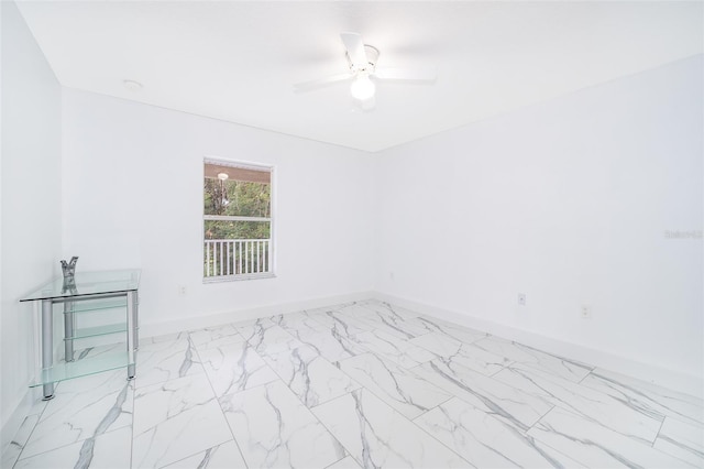 unfurnished room featuring ceiling fan