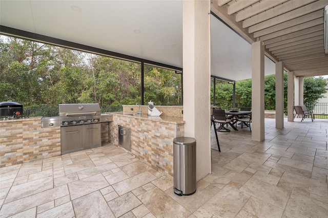 view of patio / terrace featuring grilling area and exterior kitchen