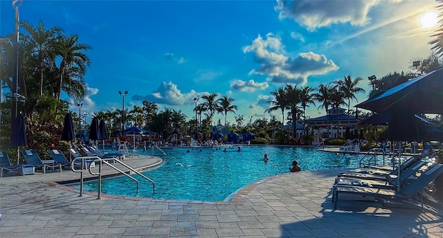 view of pool featuring a patio area