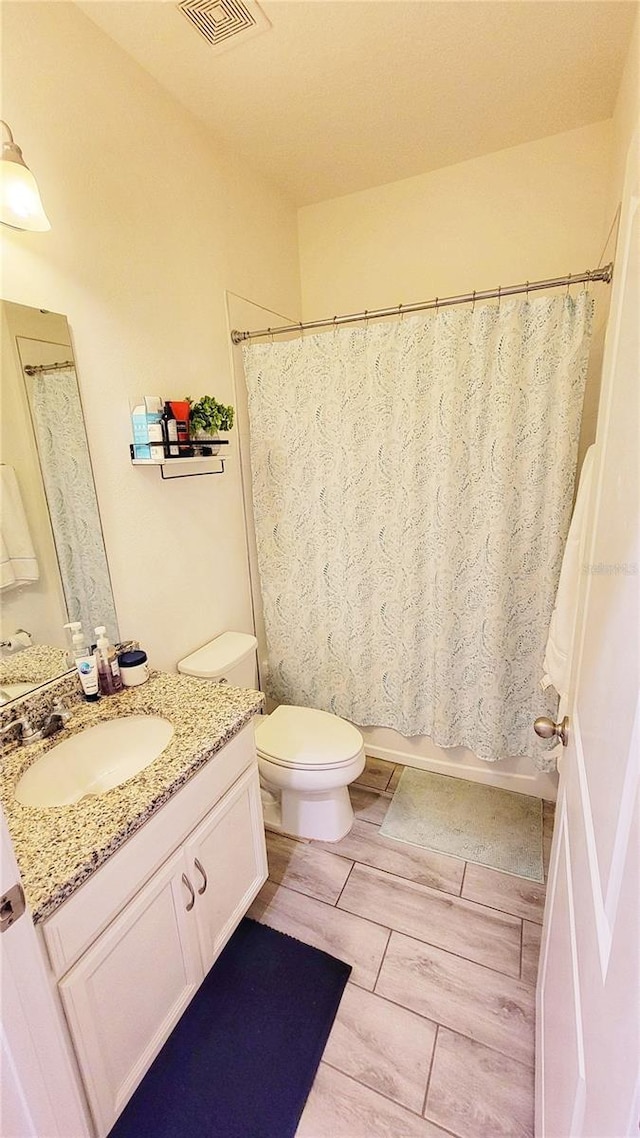 bathroom with toilet and vanity