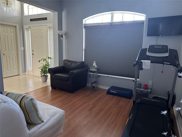 interior space with wood-type flooring