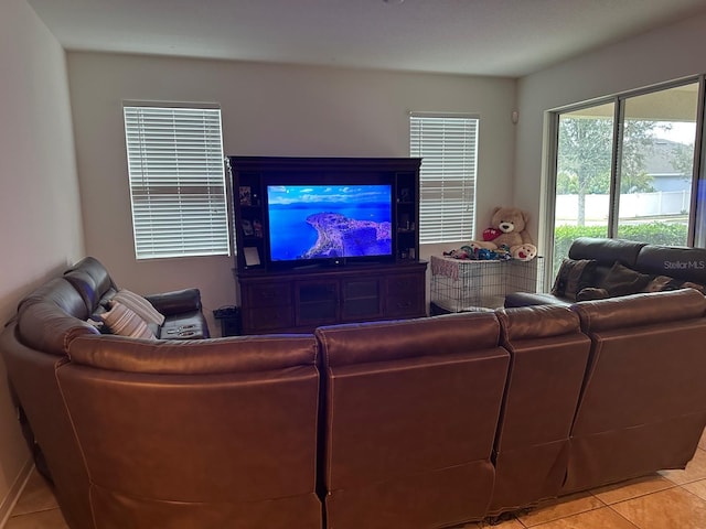 view of tiled living room