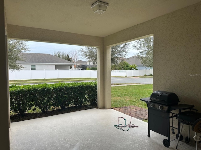 view of patio / terrace featuring a grill