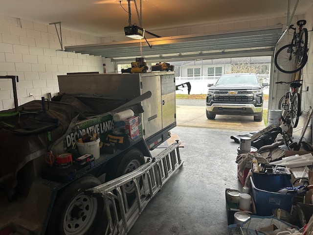 garage featuring a garage door opener