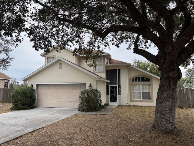 view of front facade with a garage