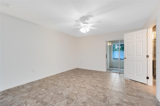 empty room featuring ceiling fan