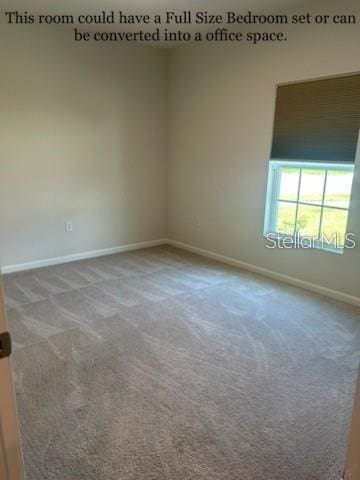 unfurnished room with carpet floors