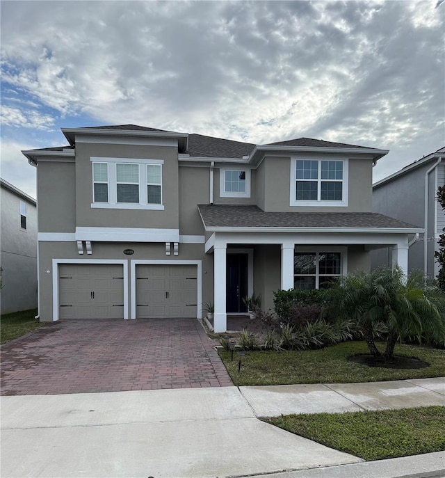 view of front facade with a garage