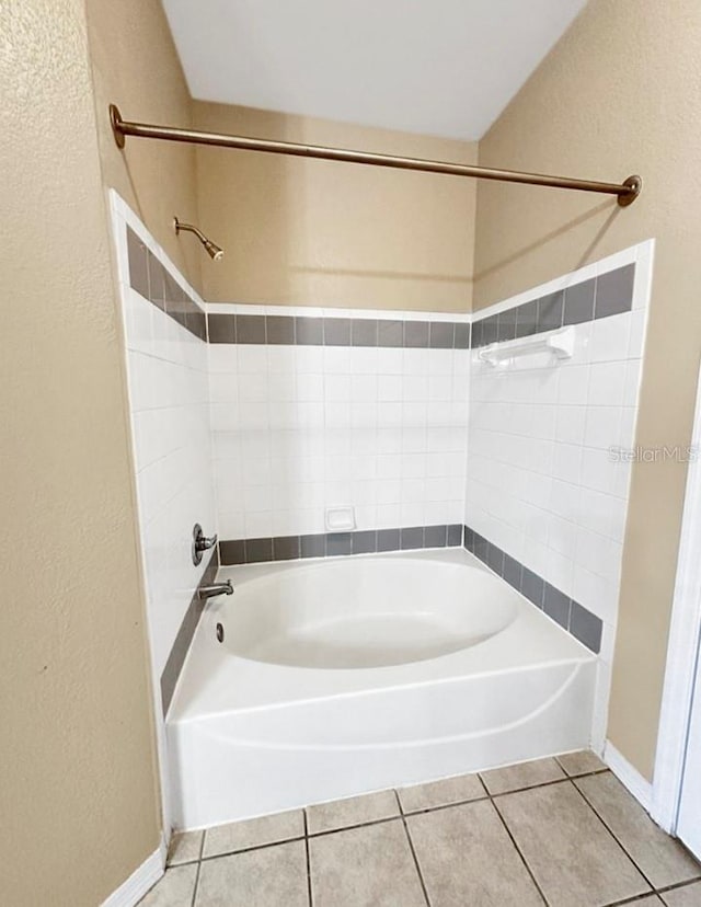 bathroom featuring bathtub / shower combination and tile patterned floors