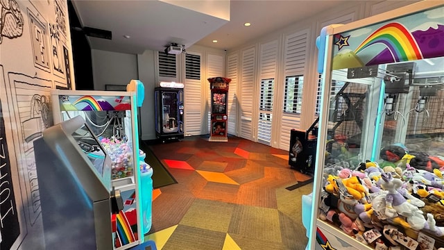 playroom with carpet flooring