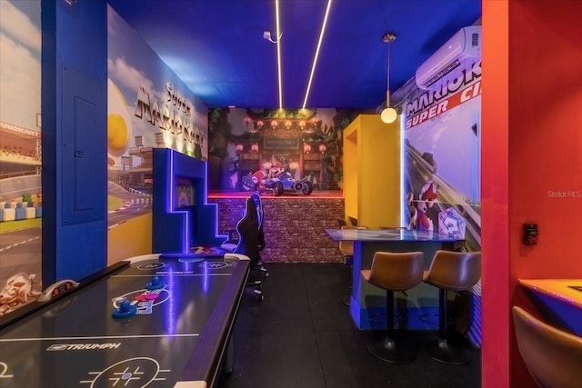 game room with indoor bar