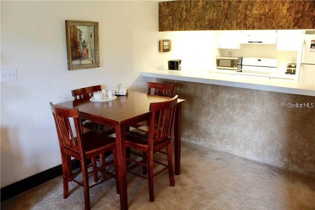 view of carpeted dining room