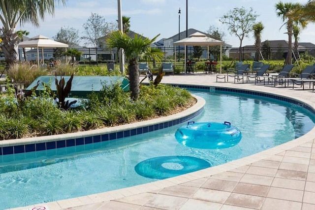 view of pool with a gazebo