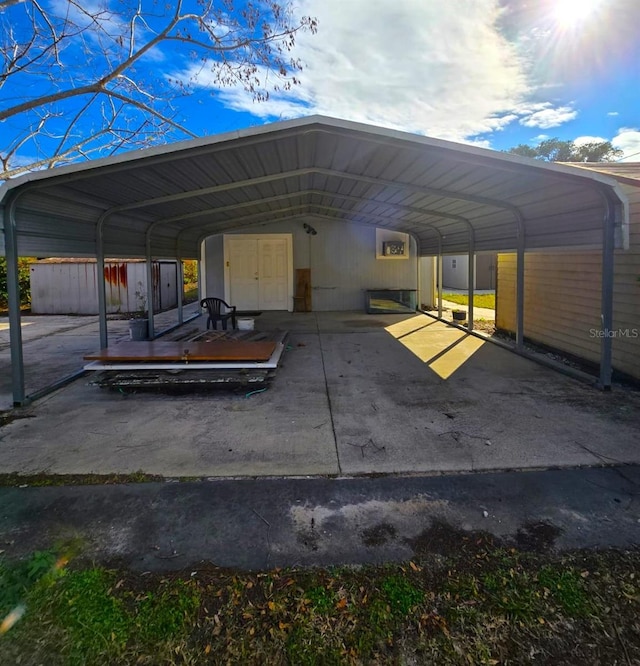 view of parking featuring a carport