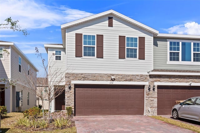 view of front of house with a garage