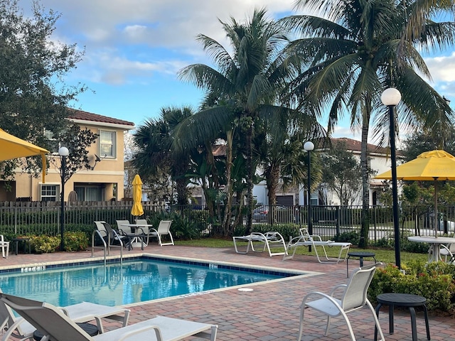 view of pool with a patio area