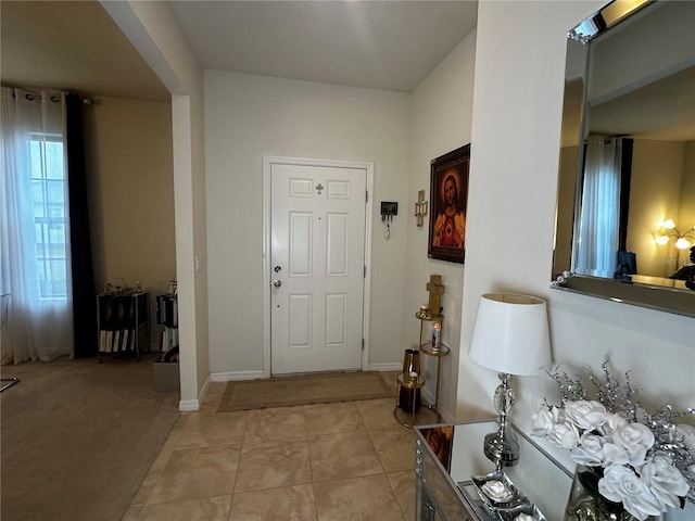 view of tiled foyer