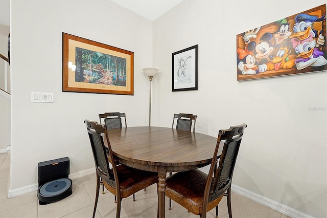 view of tiled dining space