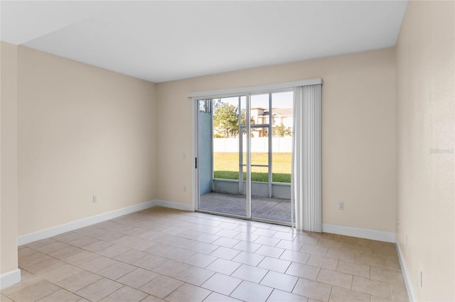 view of tiled spare room