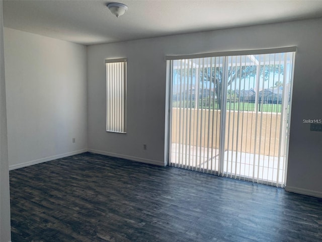 empty room featuring dark hardwood / wood-style floors