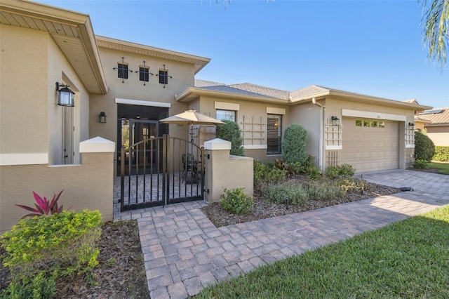 view of front of home featuring a garage