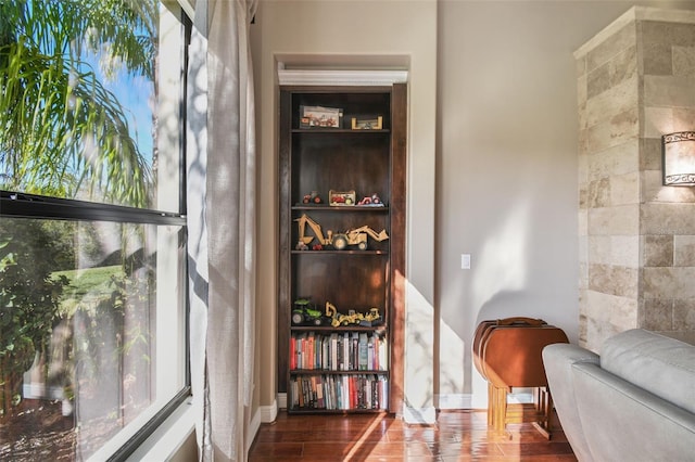 sitting room featuring hardwood / wood-style flooring