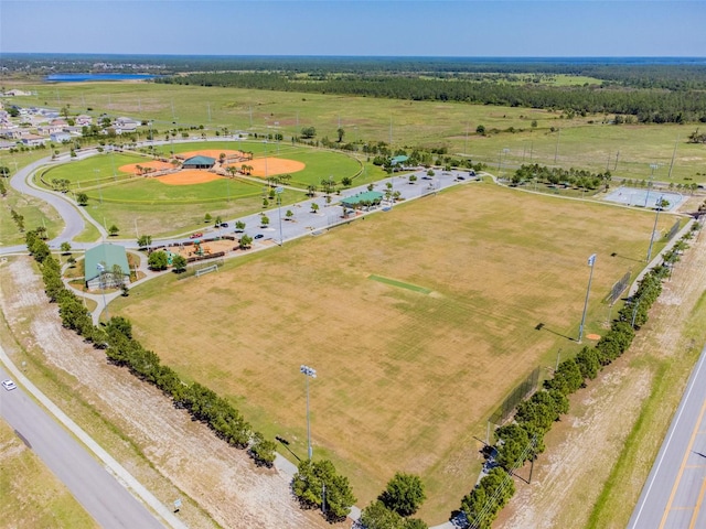 drone / aerial view with a rural view