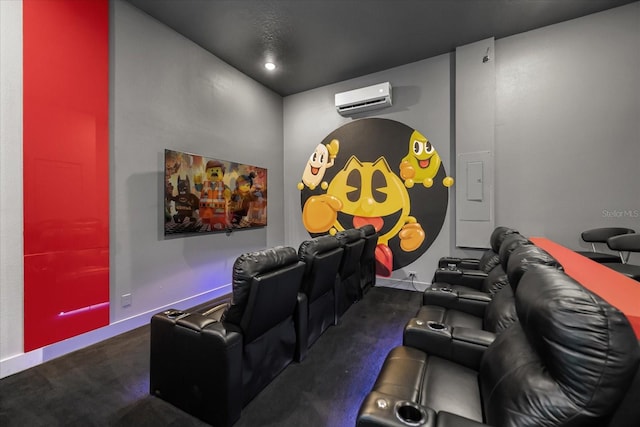 home theater with a wall mounted AC