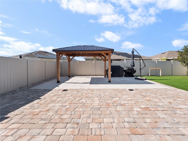 view of patio with a gazebo