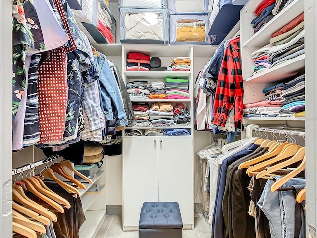 view of walk in closet